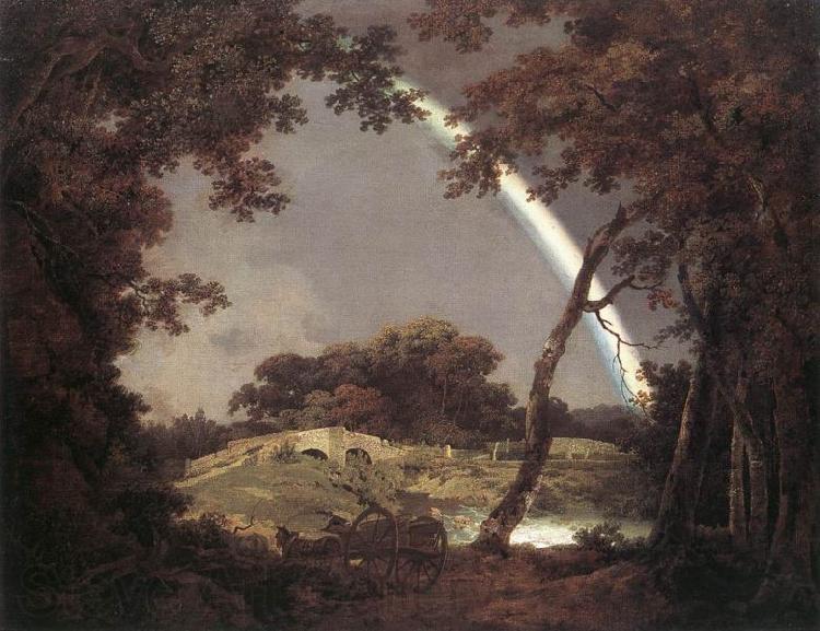 Joseph wright of derby Landscape with Rainbow Norge oil painting art